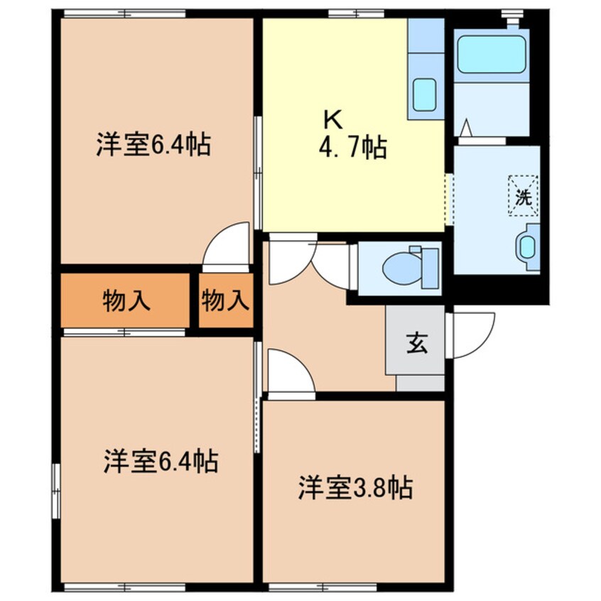 間取図 ラフォーレ福居２