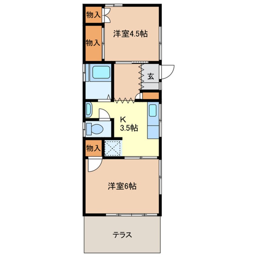 間取図 根岸方貸家Ｄ（福居町）