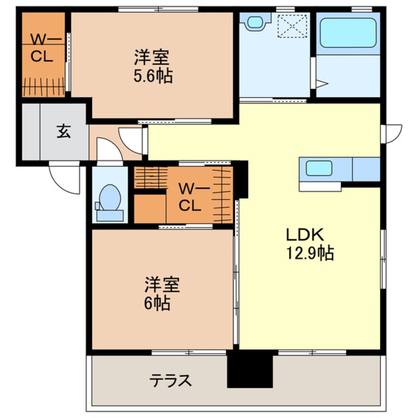 間取図 グレイッシュ・イースト