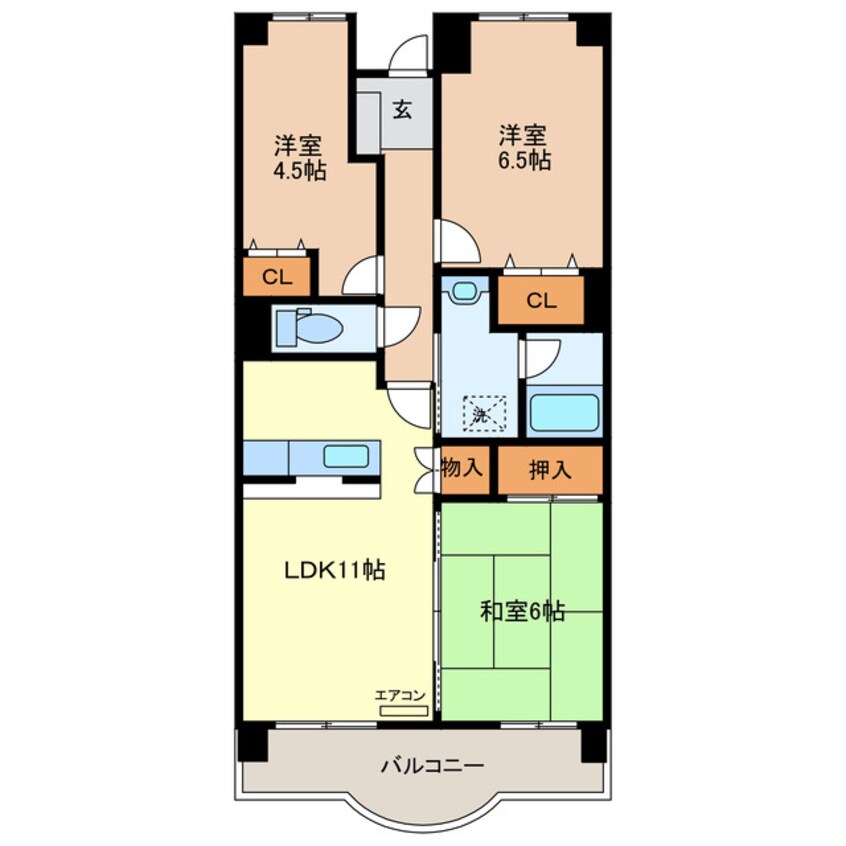 間取図 ガーデンパレスわたらせ1106