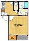 BUENA女池西 1Kの間取り