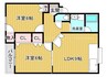 ライム・ライトII 2LDKの間取り