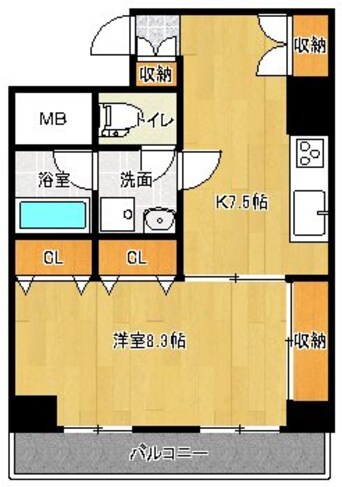 間取図 BUENA西堀前通一番町