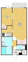 BUENA川岸町 1LDKの間取り