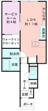 レジデンス堀之内南 1LDKの間取り