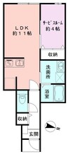 リゾナーレ上近江B棟 1LDKの間取り