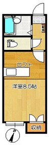 ロイヤルヒルズ駅南 1Rの間取り