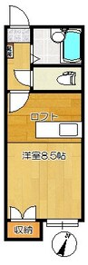 ロイヤルヒルズ駅南 1Rの間取り