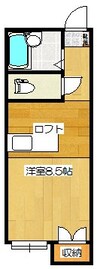 ロイヤルヒルズ桜ヶ丘 1Rの間取り
