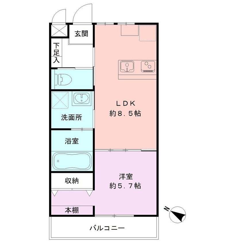 間取図 フェルディ女池西