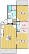 ブルームガーデンC棟 2LDKの間取り