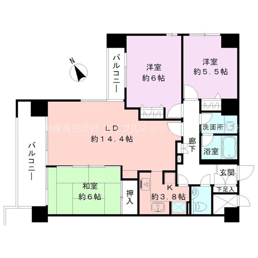 間取図 ダイアパレス医学町