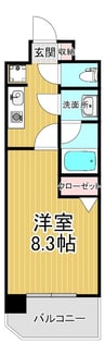 BUENA東大通 1Kの間取り