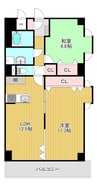 カーサ万代 2LDKの間取り