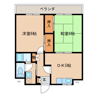 間取図 日豊本線/中津駅 徒歩10分 4階 築31年