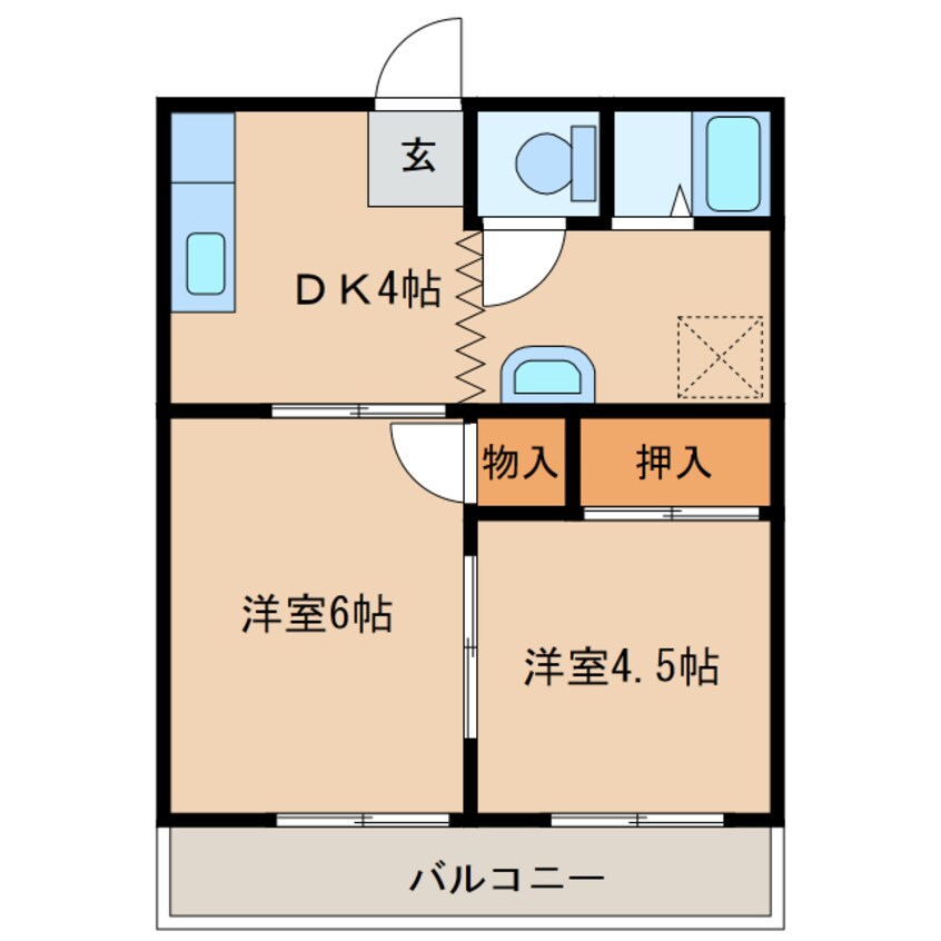 間取図 大分交通バス（中津市）/八光産業前 徒歩6分 1階 築30年