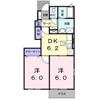 間取図 大分交通バス（中津市）/山の中 徒歩1分 1階 築16年