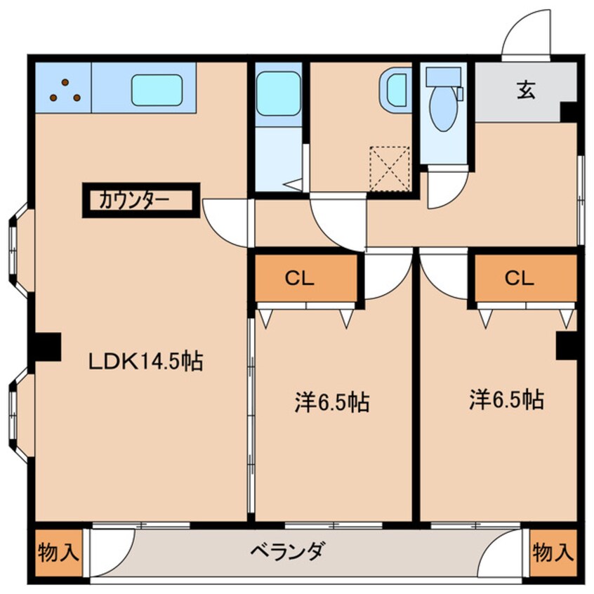 間取図 大分交通バス（中津市）/牛神 徒歩2分 2階 築27年