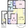 大分交通バス（中津市）/沖代町 徒歩8分 1-2階 築27年 2LDKの間取り