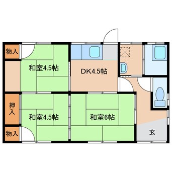 間取図 日豊本線/東中津駅 車移動　4分2.5km 1階 築37年