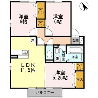 間取図 日豊本線/中津駅 徒歩65分 1階 築20年