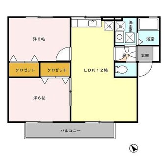 間取図 日豊本線/中津駅 徒歩11分 2階 築21年