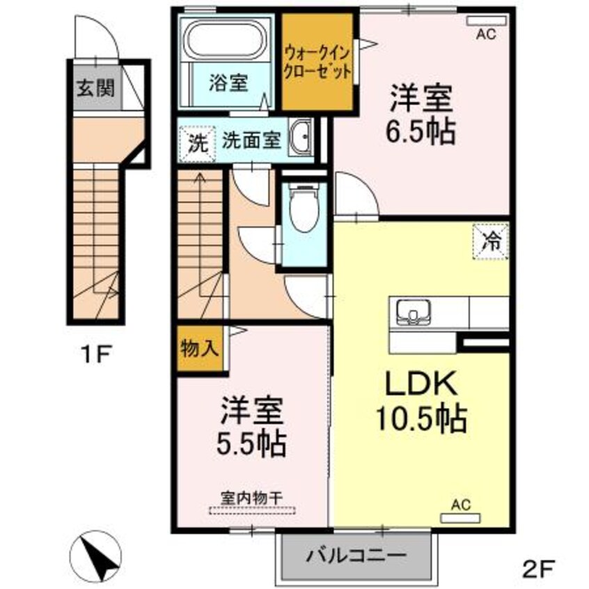 間取図 日豊本線/中津駅 徒歩31分 1-2階 築11年