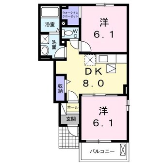 間取図 日豊本線/中津駅 徒歩12分 1階 築12年