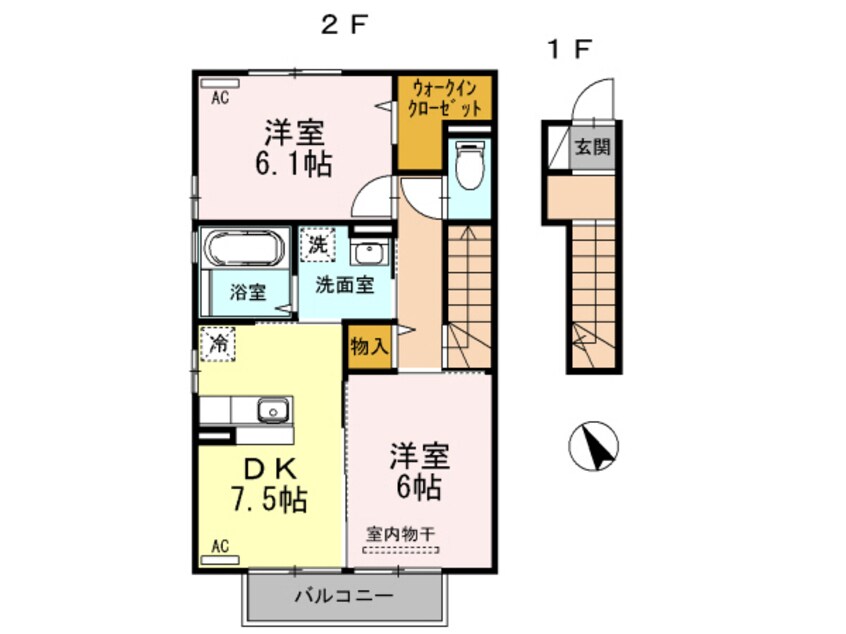 間取図 日豊本線/中津駅 車移動　8分2.6km 2階 築10年