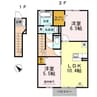 日豊本線/中津駅 徒歩33分 2階 築11年 2LDKの間取り