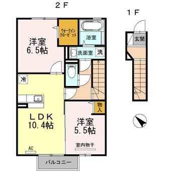 間取図 日豊本線/中津駅 徒歩33分 2階 築10年