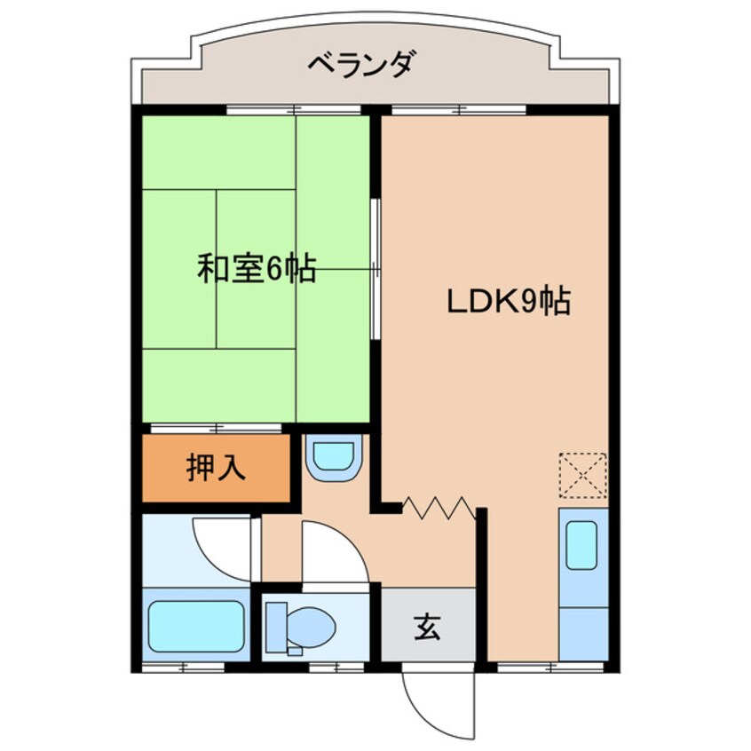 間取図 日豊本線/中津駅 車移動　6分2.4km 2階 築50年