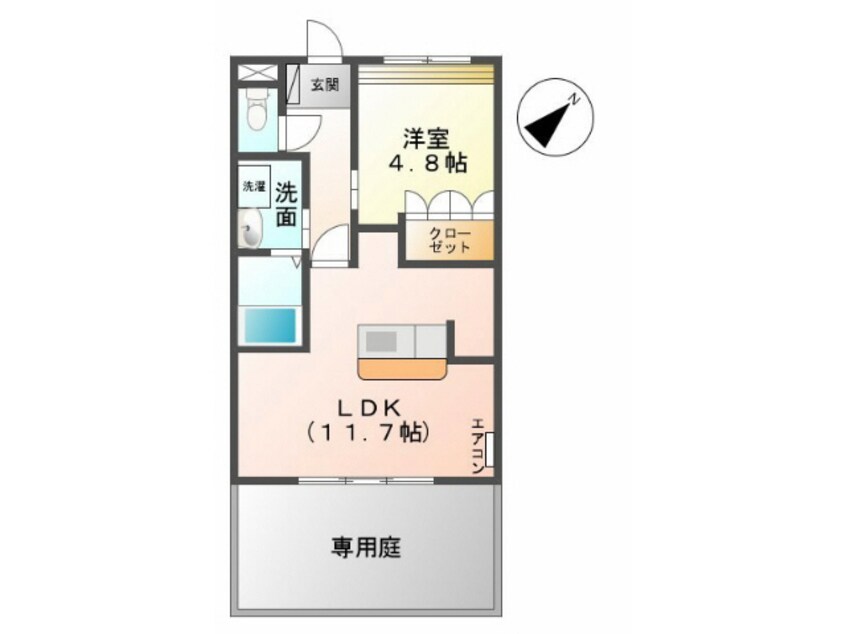 間取図 日豊本線/中津駅 徒歩18分 1階 築13年