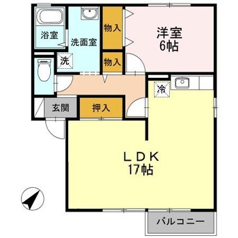 間取図 日豊本線/東中津駅 車移動　6分2.5km 2階 築26年