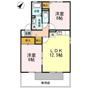 間取図 日豊本線/東中津駅 車移動　6分2.5km 1階 築26年