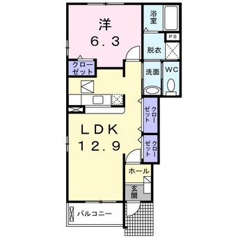 間取図 日豊本線/中津駅 バス7分鶴居郵便局下車:停歩2分 1階 築18年