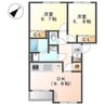 日豊本線/豊前松江駅 徒歩8分 2階 築21年 2DKの間取り