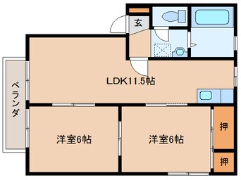 間取図 日豊本線/中津駅 車移動　5分1.5km 1階 築29年