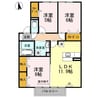 日豊本線/中津駅 車移動 2階 築10年 3LDKの間取り