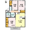 日豊本線/中津駅 車移動 2階 築10年 3LDKの間取り