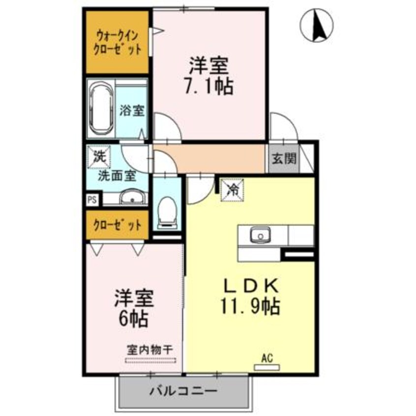 間取図 日豊本線/中津駅 車移動　8分3.6km 2階 築9年