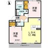 日豊本線/中津駅 徒歩46分 3階 築9年 2LDKの間取り