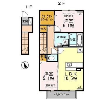 間取図 日豊本線/中津駅 徒歩34分 1-2階 築10年