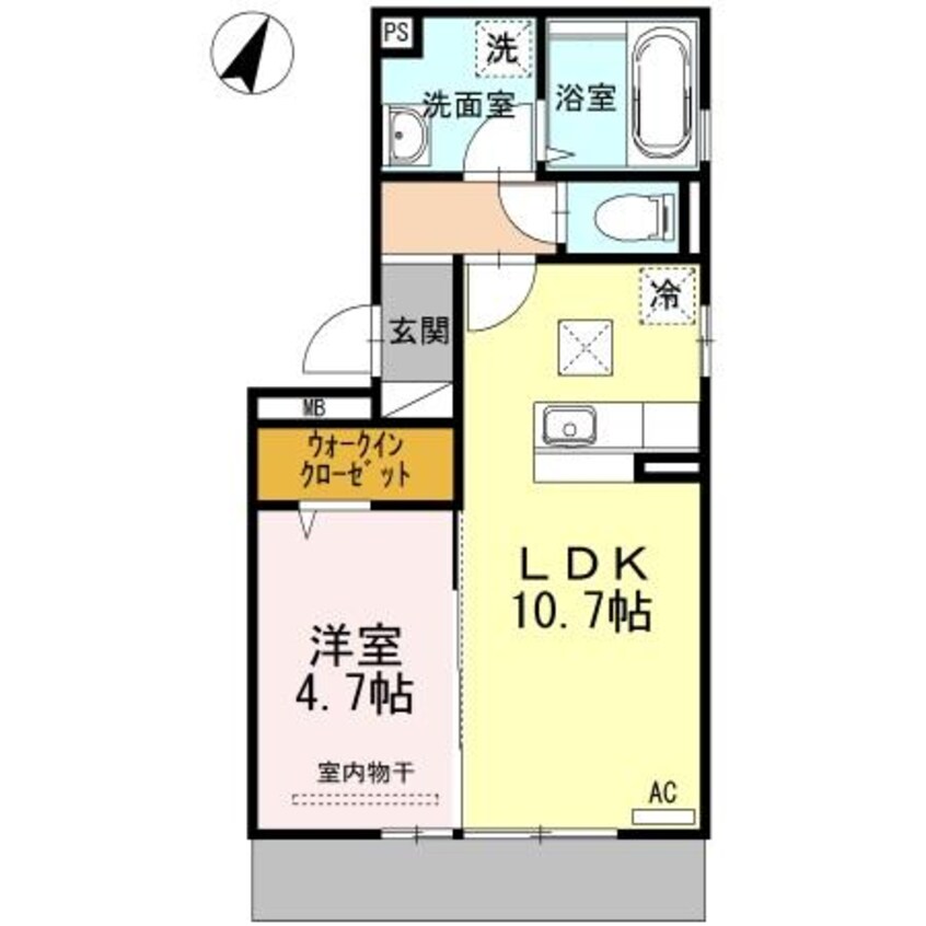 間取図 日豊本線/中津駅 徒歩41分 1階 築8年