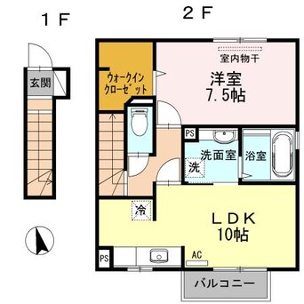 間取図 日豊本線/中津駅 徒歩34分 2階 築10年