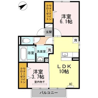 間取図 日豊本線/中津駅 徒歩31分 2階 築8年