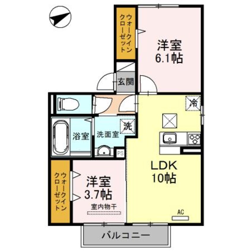 間取図 日豊本線/中津駅 徒歩35分 1階 築7年