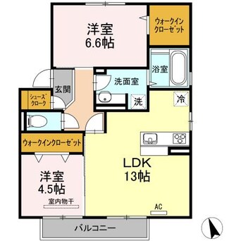 間取図 日豊本線/中津駅 徒歩24分 2階 築8年