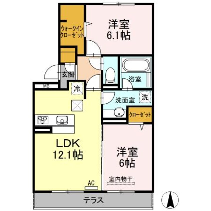 間取図 日豊本線/東中津駅 徒歩28分 1階 築6年