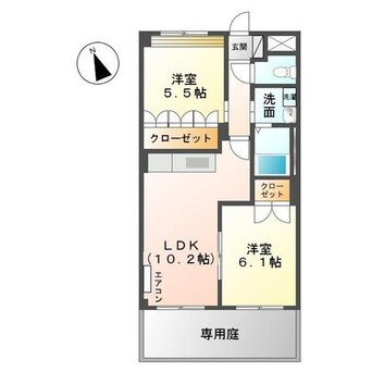 間取図 日豊本線/中津駅 徒歩28分 1階 築10年